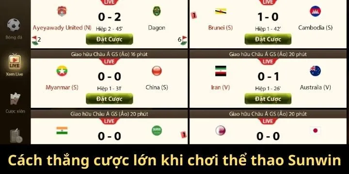 Cách thắng cực lớn với chiến thuật chơi thể thao Sunwin