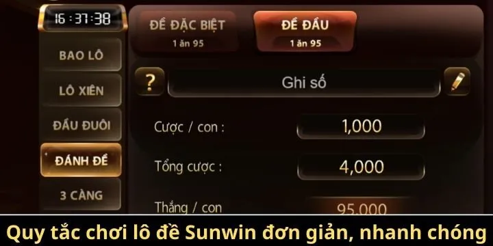 Quy tắc chơi lô đề Sunwin đơn giản, nhanh chóng