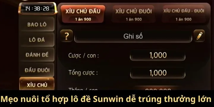Mẹo nuôi tổ hợp lô đề Sunwin dễ trúng thưởng lớn 