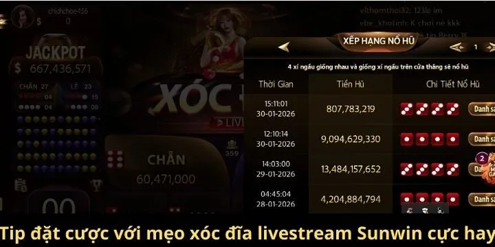 Tip đặt cược với mẹo xóc đĩa livestream Sunwin cực hay