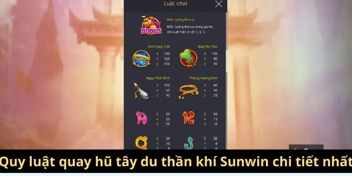 Quy luật quay hũ tây du thần khí Sunwin chi tiết nhất