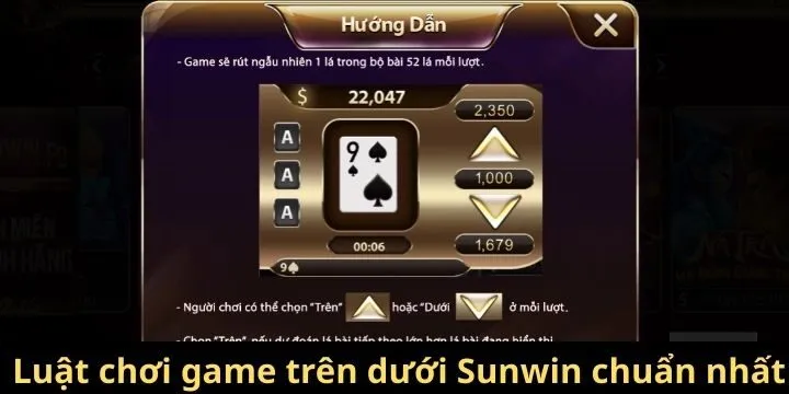 Luật chơi cụ thể của game trên dưới Sunwin chuẩn nhất
