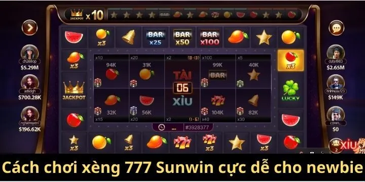 Hướng dẫn chơi xèng 777 Sunwin cực dễ bạn nên biết 