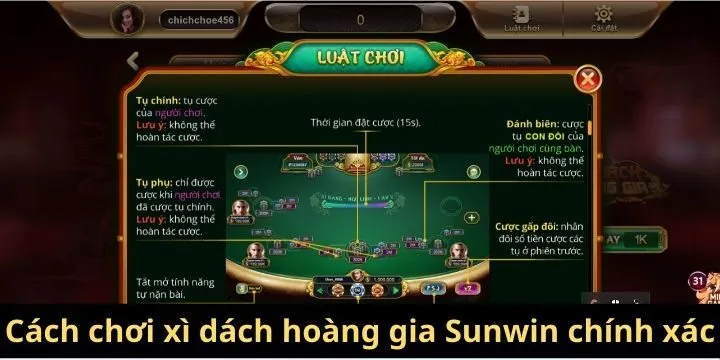 Hướng dẫn chơi xì dách hoàng gia Sunwin siêu đơn giản